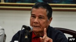 Nicolás Rodríguez Bautista, alias "Gabino", durante una conferencia en La Habana, en mayo de 2017.